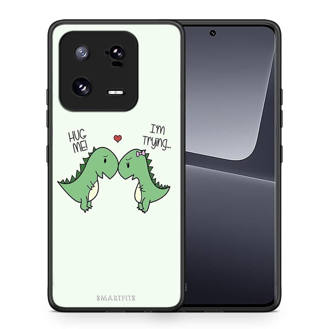 Θήκη Xiaomi 13 Pro Valentine Rex από τη Smartfits με σχέδιο στο πίσω μέρος και μαύρο περίβλημα | Xiaomi 13 Pro Valentine Rex Case with Colorful Back and Black Bezels