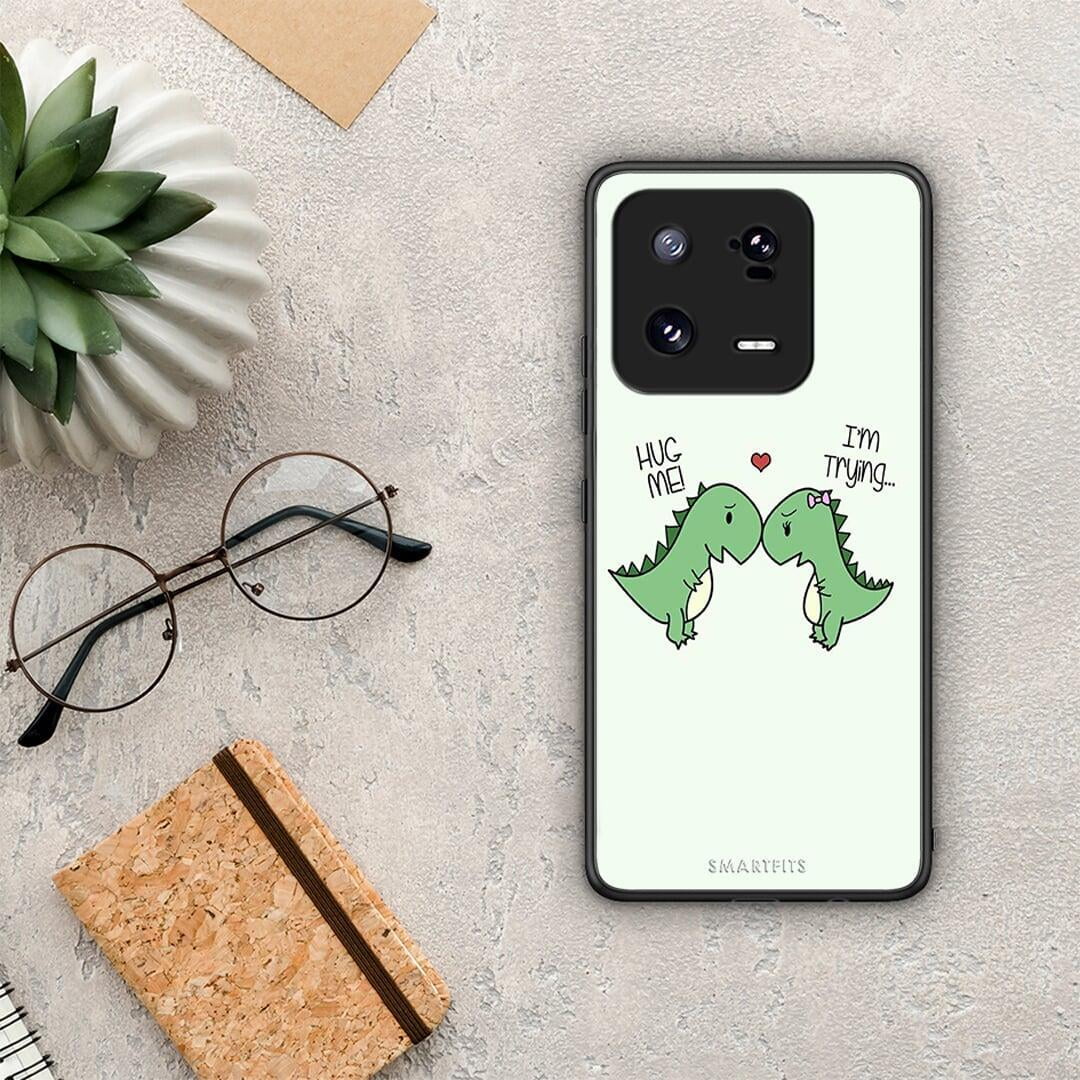 Θήκη Xiaomi 13 Pro Valentine Rex από τη Smartfits με σχέδιο στο πίσω μέρος και μαύρο περίβλημα | Xiaomi 13 Pro Valentine Rex Case with Colorful Back and Black Bezels