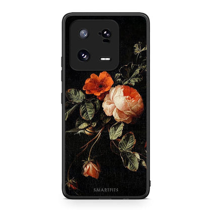 Θήκη Xiaomi 13 Vintage Roses από τη Smartfits με σχέδιο στο πίσω μέρος και μαύρο περίβλημα | Xiaomi 13 Vintage Roses Case with Colorful Back and Black Bezels
