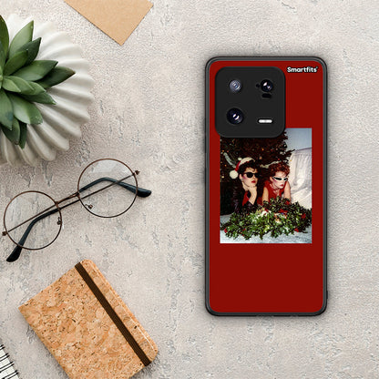 Θήκη Xiaomi 13 Waiting For Xmas από τη Smartfits με σχέδιο στο πίσω μέρος και μαύρο περίβλημα | Xiaomi 13 Waiting For Xmas Case with Colorful Back and Black Bezels