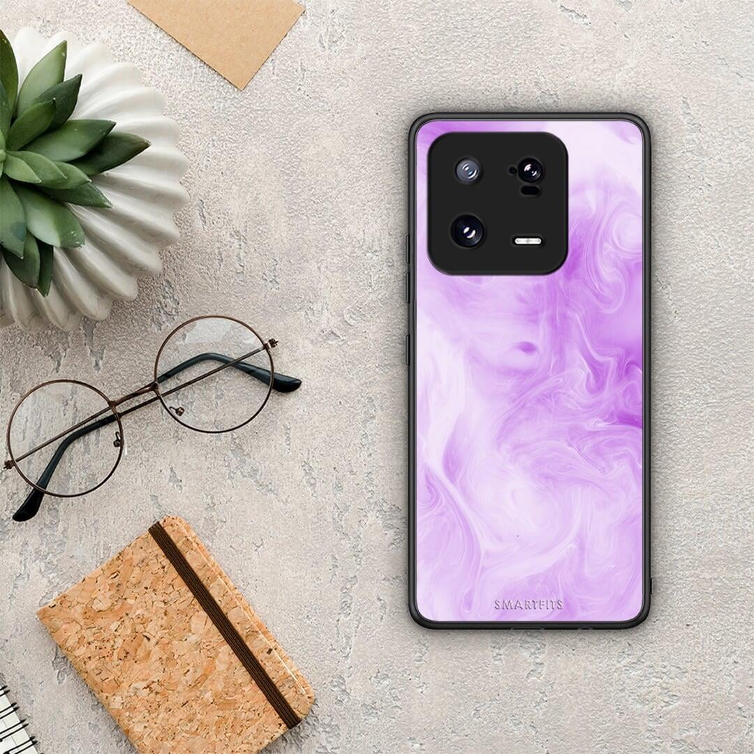 Θήκη Xiaomi 13 Watercolor Lavender από τη Smartfits με σχέδιο στο πίσω μέρος και μαύρο περίβλημα | Xiaomi 13 Watercolor Lavender Case with Colorful Back and Black Bezels