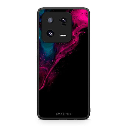 Θήκη Xiaomi 13 Watercolor Pink Black από τη Smartfits με σχέδιο στο πίσω μέρος και μαύρο περίβλημα | Xiaomi 13 Watercolor Pink Black Case with Colorful Back and Black Bezels
