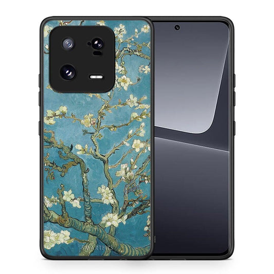 Θήκη Xiaomi 13 Pro White Blossoms από τη Smartfits με σχέδιο στο πίσω μέρος και μαύρο περίβλημα | Xiaomi 13 Pro White Blossoms Case with Colorful Back and Black Bezels