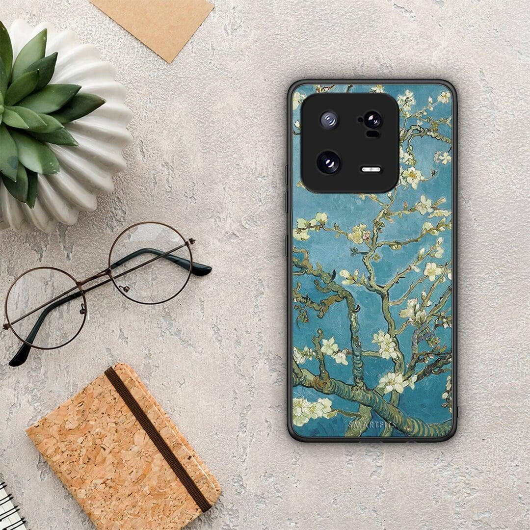 Θήκη Xiaomi 13 Pro White Blossoms από τη Smartfits με σχέδιο στο πίσω μέρος και μαύρο περίβλημα | Xiaomi 13 Pro White Blossoms Case with Colorful Back and Black Bezels