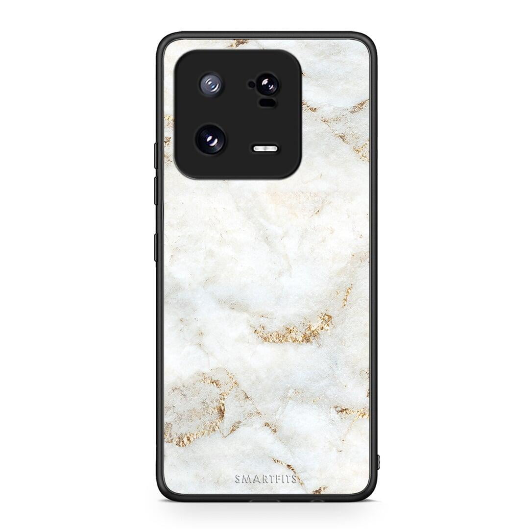 Θήκη Xiaomi 13 White Gold Marble από τη Smartfits με σχέδιο στο πίσω μέρος και μαύρο περίβλημα | Xiaomi 13 White Gold Marble Case with Colorful Back and Black Bezels