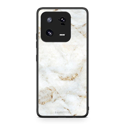 Θήκη Xiaomi 13 White Gold Marble από τη Smartfits με σχέδιο στο πίσω μέρος και μαύρο περίβλημα | Xiaomi 13 White Gold Marble Case with Colorful Back and Black Bezels