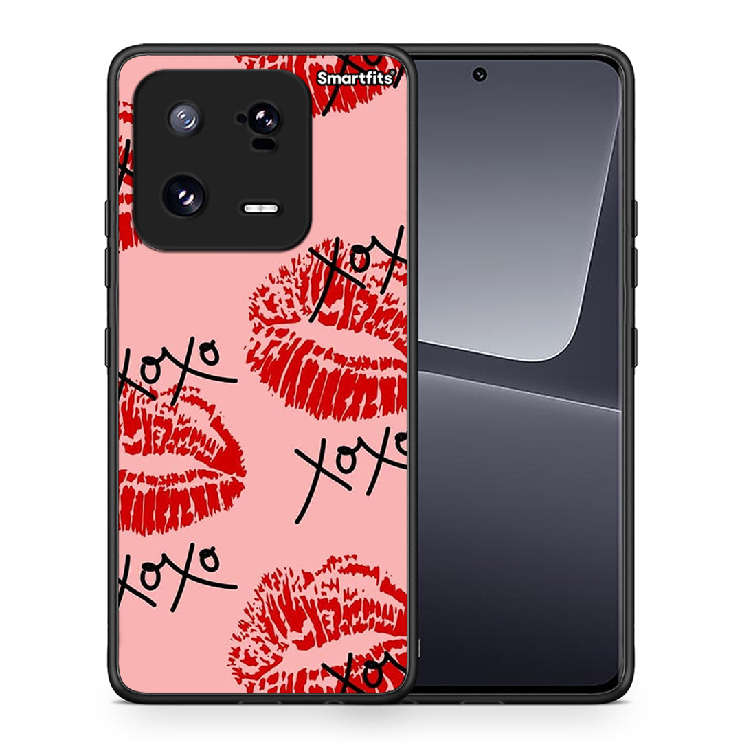 Θήκη Xiaomi 13 XOXO Lips από τη Smartfits με σχέδιο στο πίσω μέρος και μαύρο περίβλημα | Xiaomi 13 XOXO Lips Case with Colorful Back and Black Bezels