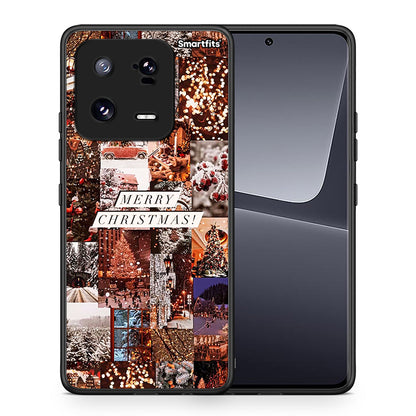Θήκη Xiaomi 13 Pro Xmas Collage από τη Smartfits με σχέδιο στο πίσω μέρος και μαύρο περίβλημα | Xiaomi 13 Pro Xmas Collage Case with Colorful Back and Black Bezels