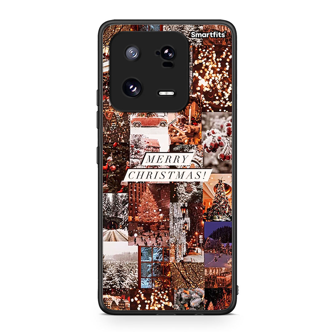 Θήκη Xiaomi 13 Xmas Collage από τη Smartfits με σχέδιο στο πίσω μέρος και μαύρο περίβλημα | Xiaomi 13 Xmas Collage Case with Colorful Back and Black Bezels