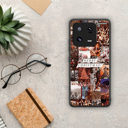 Θήκη Xiaomi 13 Pro Xmas Collage από τη Smartfits με σχέδιο στο πίσω μέρος και μαύρο περίβλημα | Xiaomi 13 Pro Xmas Collage Case with Colorful Back and Black Bezels