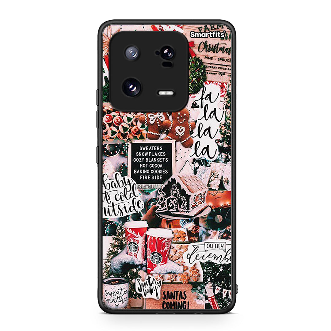 Θήκη Xiaomi 13 Xmas Habbits από τη Smartfits με σχέδιο στο πίσω μέρος και μαύρο περίβλημα | Xiaomi 13 Xmas Habbits Case with Colorful Back and Black Bezels