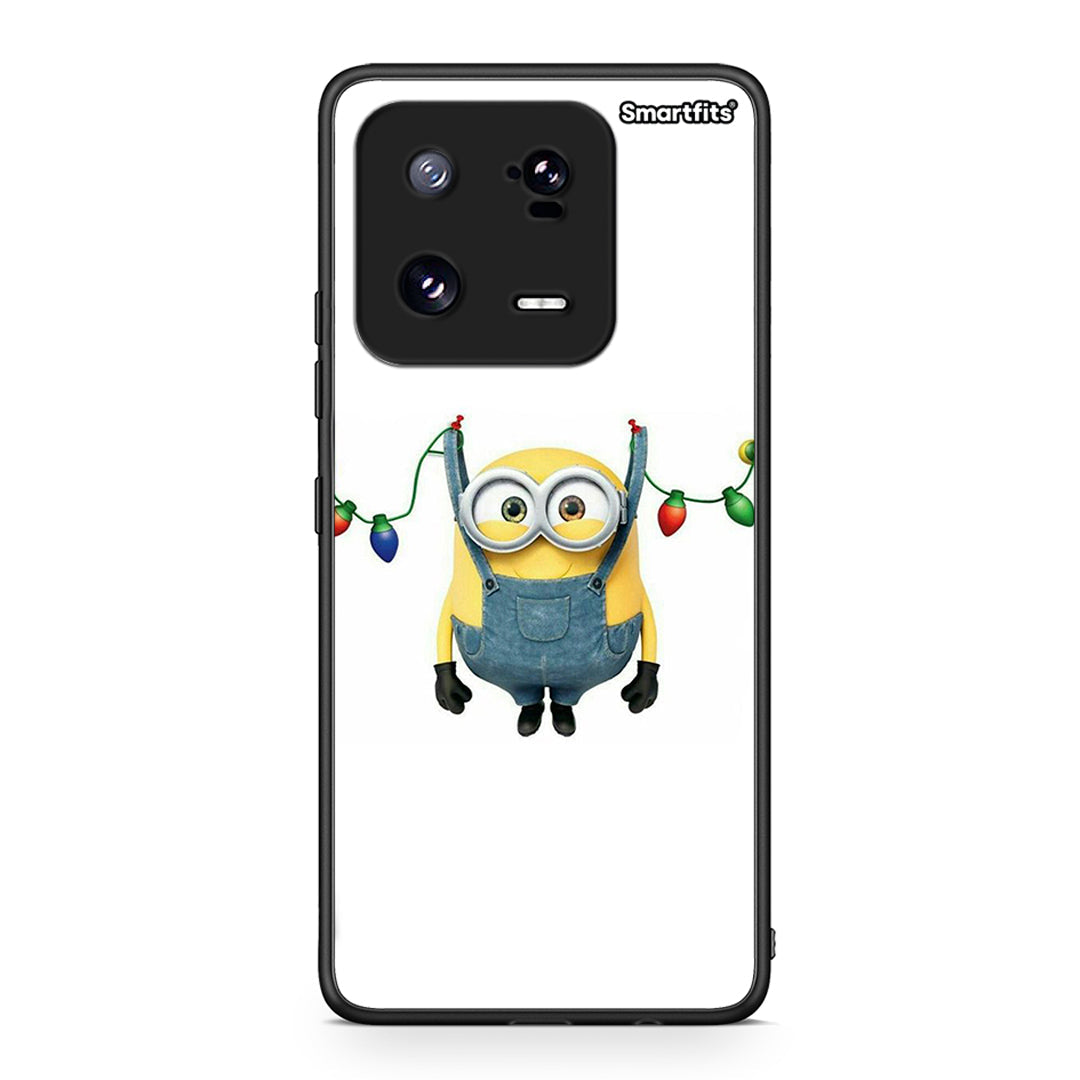 Θήκη Xiaomi 13 Pro Xmas Minion Lights από τη Smartfits με σχέδιο στο πίσω μέρος και μαύρο περίβλημα | Xiaomi 13 Pro Xmas Minion Lights Case with Colorful Back and Black Bezels