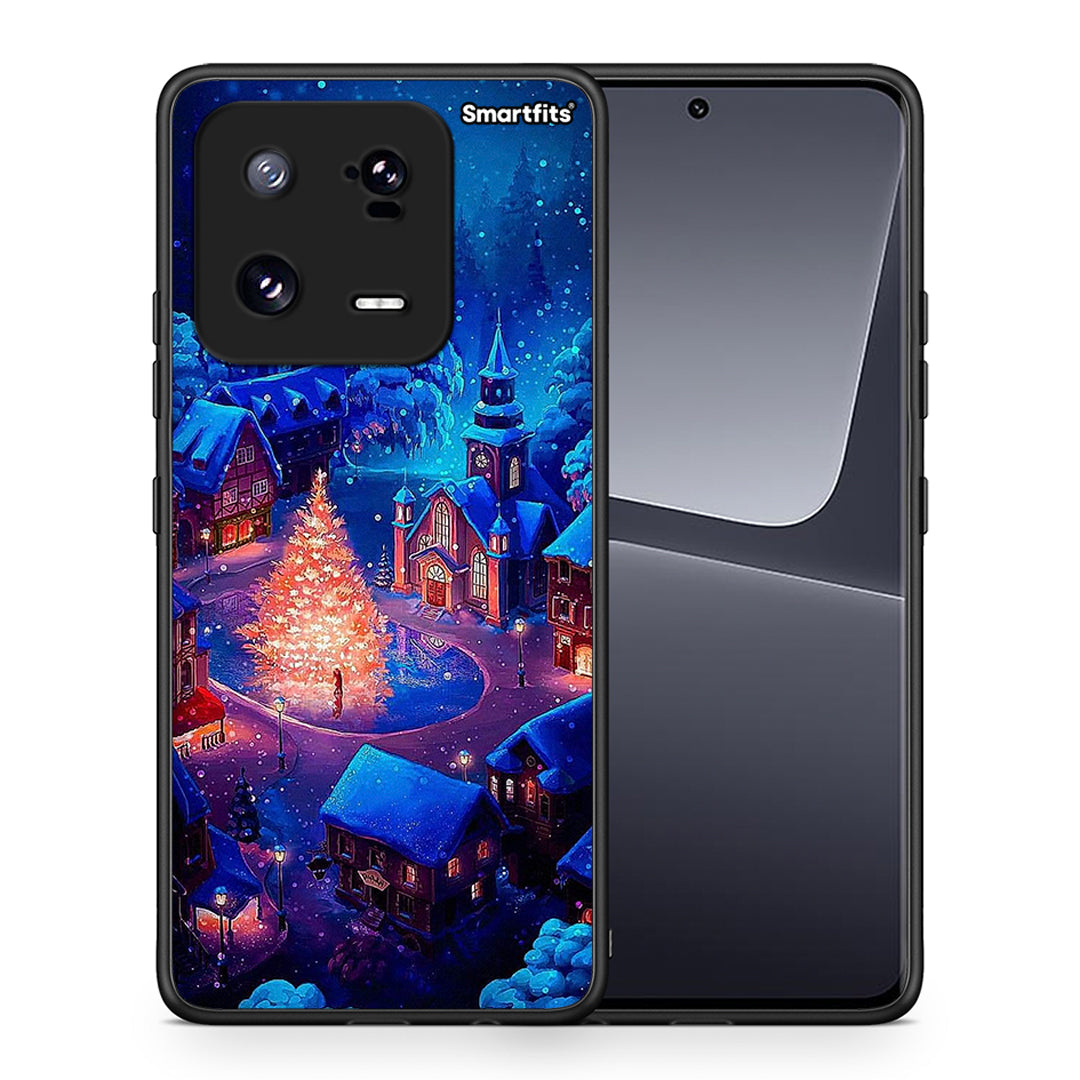 Θήκη Xiaomi 13 Pro Xmas Village από τη Smartfits με σχέδιο στο πίσω μέρος και μαύρο περίβλημα | Xiaomi 13 Pro Xmas Village Case with Colorful Back and Black Bezels