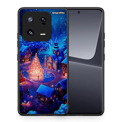 Θήκη Xiaomi 13 Xmas Village από τη Smartfits με σχέδιο στο πίσω μέρος και μαύρο περίβλημα | Xiaomi 13 Xmas Village Case with Colorful Back and Black Bezels
