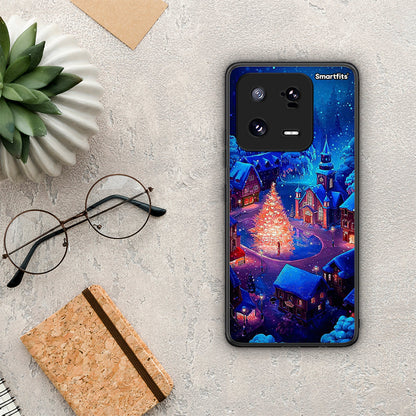 Θήκη Xiaomi 13 Xmas Village από τη Smartfits με σχέδιο στο πίσω μέρος και μαύρο περίβλημα | Xiaomi 13 Xmas Village Case with Colorful Back and Black Bezels