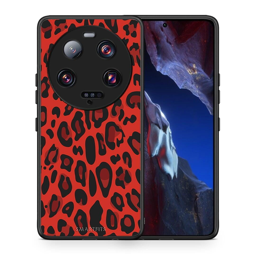 Θήκη Xiaomi 13 Ultra Animal Red Leopard από τη Smartfits με σχέδιο στο πίσω μέρος και μαύρο περίβλημα | Xiaomi 13 Ultra Animal Red Leopard Case with Colorful Back and Black Bezels