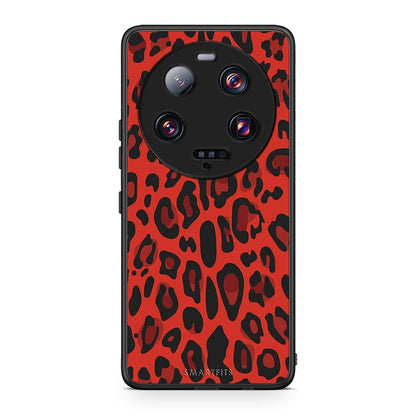 Θήκη Xiaomi 13 Ultra Animal Red Leopard από τη Smartfits με σχέδιο στο πίσω μέρος και μαύρο περίβλημα | Xiaomi 13 Ultra Animal Red Leopard Case with Colorful Back and Black Bezels