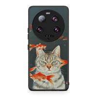 Thumbnail for Θήκη Xiaomi 13 Ultra Cat Goldfish από τη Smartfits με σχέδιο στο πίσω μέρος και μαύρο περίβλημα | Xiaomi 13 Ultra Cat Goldfish Case with Colorful Back and Black Bezels