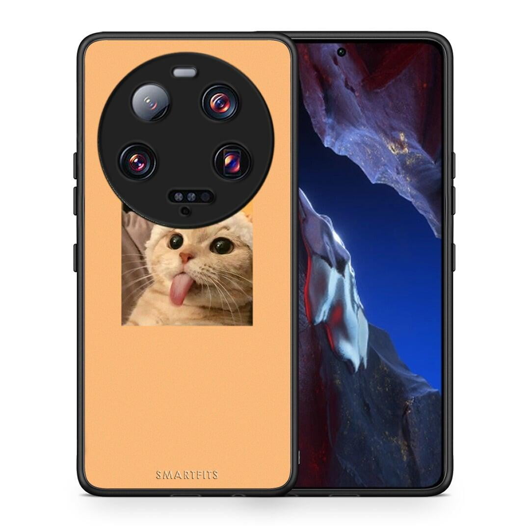 Θήκη Xiaomi 13 Ultra Cat Tongue από τη Smartfits με σχέδιο στο πίσω μέρος και μαύρο περίβλημα | Xiaomi 13 Ultra Cat Tongue Case with Colorful Back and Black Bezels