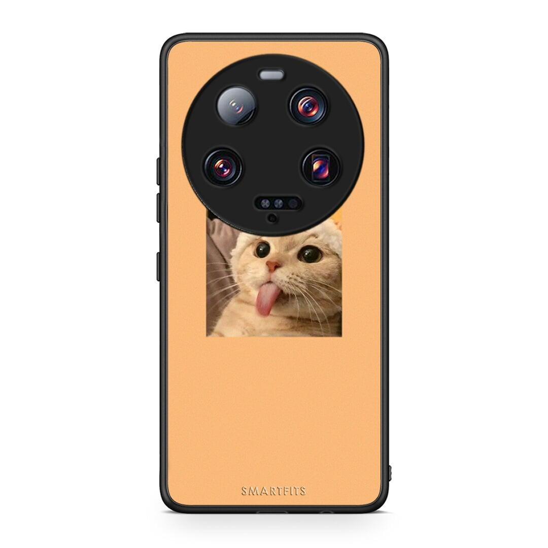 Θήκη Xiaomi 13 Ultra Cat Tongue από τη Smartfits με σχέδιο στο πίσω μέρος και μαύρο περίβλημα | Xiaomi 13 Ultra Cat Tongue Case with Colorful Back and Black Bezels