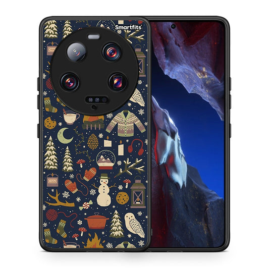 Θήκη Xiaomi 13 Ultra Christmas Elements από τη Smartfits με σχέδιο στο πίσω μέρος και μαύρο περίβλημα | Xiaomi 13 Ultra Christmas Elements Case with Colorful Back and Black Bezels