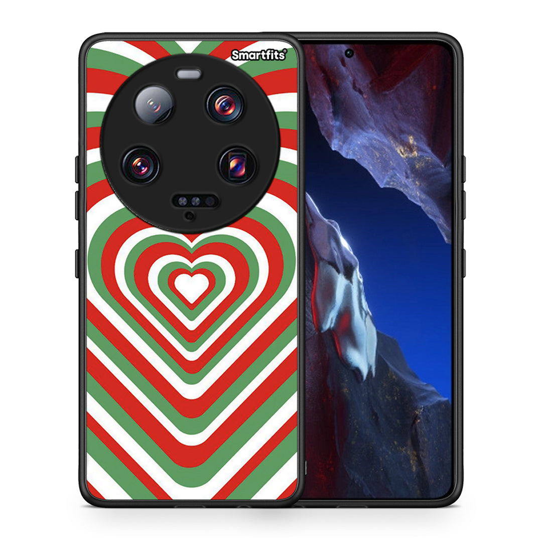 Θήκη Xiaomi 13 Ultra Christmas Hearts από τη Smartfits με σχέδιο στο πίσω μέρος και μαύρο περίβλημα | Xiaomi 13 Ultra Christmas Hearts Case with Colorful Back and Black Bezels