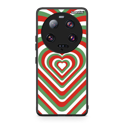 Θήκη Xiaomi 13 Ultra Christmas Hearts από τη Smartfits με σχέδιο στο πίσω μέρος και μαύρο περίβλημα | Xiaomi 13 Ultra Christmas Hearts Case with Colorful Back and Black Bezels