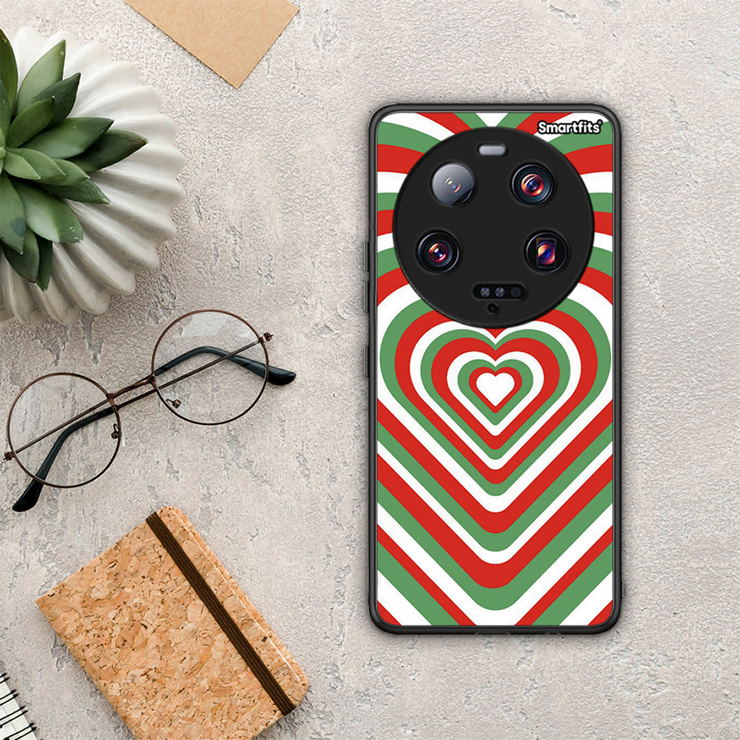 Θήκη Xiaomi 13 Ultra Christmas Hearts από τη Smartfits με σχέδιο στο πίσω μέρος και μαύρο περίβλημα | Xiaomi 13 Ultra Christmas Hearts Case with Colorful Back and Black Bezels
