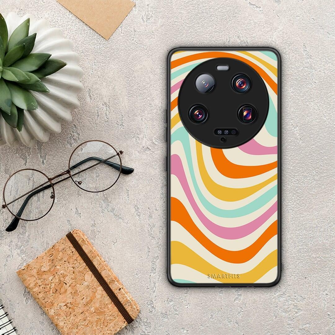 Θήκη Xiaomi 13 Ultra Colourful Waves από τη Smartfits με σχέδιο στο πίσω μέρος και μαύρο περίβλημα | Xiaomi 13 Ultra Colourful Waves Case with Colorful Back and Black Bezels