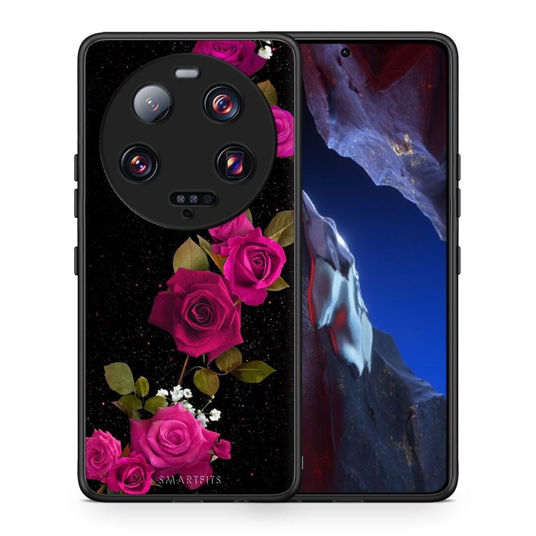 Θήκη Xiaomi 13 Ultra Flower Red Roses από τη Smartfits με σχέδιο στο πίσω μέρος και μαύρο περίβλημα | Xiaomi 13 Ultra Flower Red Roses Case with Colorful Back and Black Bezels
