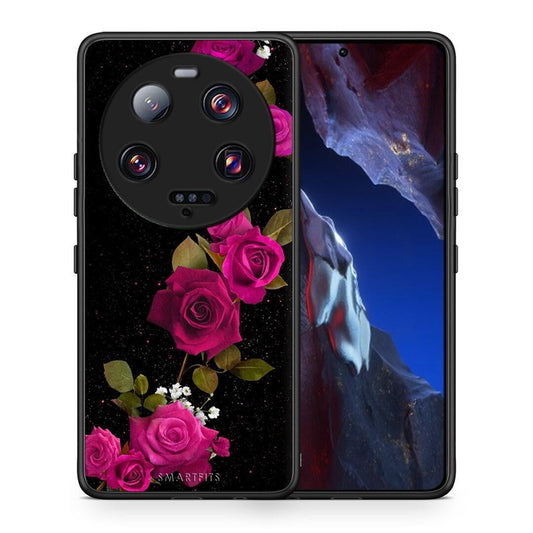 Θήκη Xiaomi 13 Ultra Flower Red Roses από τη Smartfits με σχέδιο στο πίσω μέρος και μαύρο περίβλημα | Xiaomi 13 Ultra Flower Red Roses Case with Colorful Back and Black Bezels