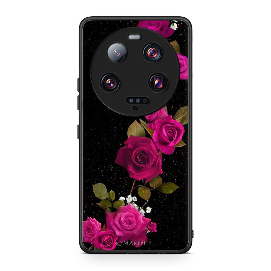 Θήκη Xiaomi 13 Ultra Flower Red Roses από τη Smartfits με σχέδιο στο πίσω μέρος και μαύρο περίβλημα | Xiaomi 13 Ultra Flower Red Roses Case with Colorful Back and Black Bezels