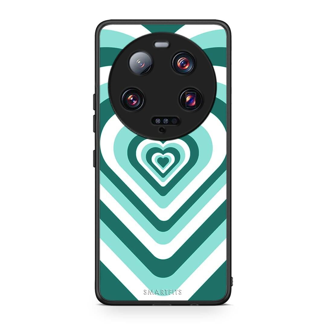 Θήκη Xiaomi 13 Ultra Green Hearts από τη Smartfits με σχέδιο στο πίσω μέρος και μαύρο περίβλημα | Xiaomi 13 Ultra Green Hearts Case with Colorful Back and Black Bezels