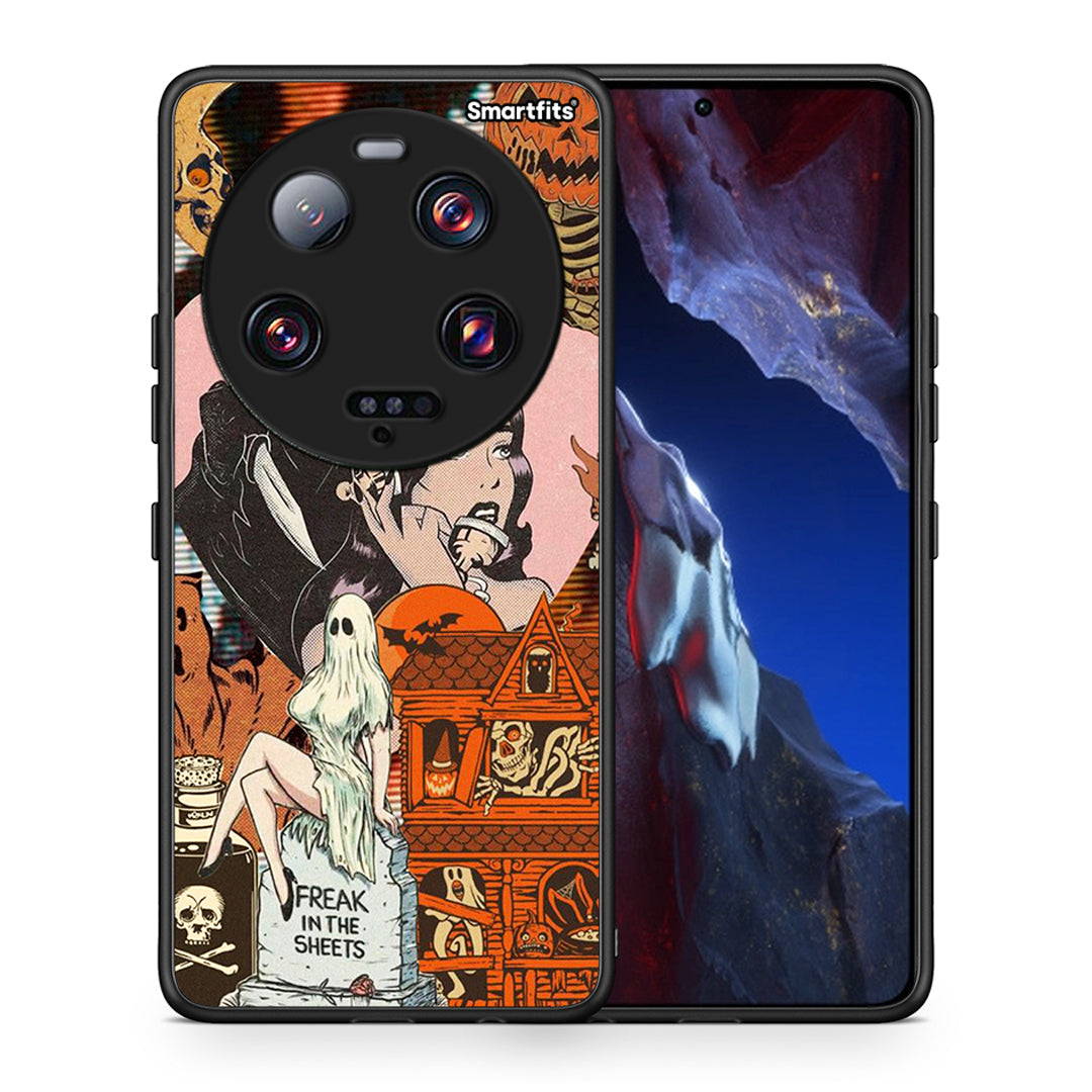 Θήκη Xiaomi 13 Ultra Halloween Collage από τη Smartfits με σχέδιο στο πίσω μέρος και μαύρο περίβλημα | Xiaomi 13 Ultra Halloween Collage Case with Colorful Back and Black Bezels