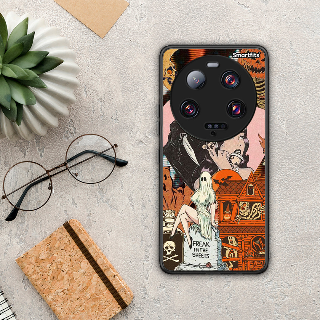Θήκη Xiaomi 13 Ultra Halloween Collage από τη Smartfits με σχέδιο στο πίσω μέρος και μαύρο περίβλημα | Xiaomi 13 Ultra Halloween Collage Case with Colorful Back and Black Bezels