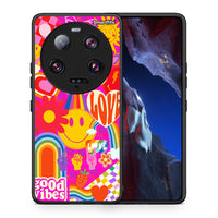 Thumbnail for Θήκη Xiaomi 13 Ultra Hippie Love από τη Smartfits με σχέδιο στο πίσω μέρος και μαύρο περίβλημα | Xiaomi 13 Ultra Hippie Love Case with Colorful Back and Black Bezels