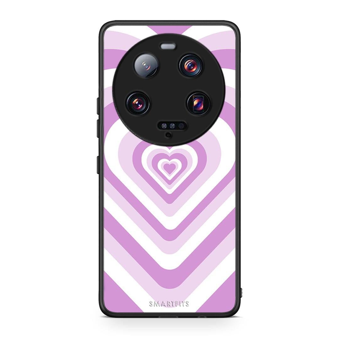 Θήκη Xiaomi 13 Ultra Lilac Hearts από τη Smartfits με σχέδιο στο πίσω μέρος και μαύρο περίβλημα | Xiaomi 13 Ultra Lilac Hearts Case with Colorful Back and Black Bezels