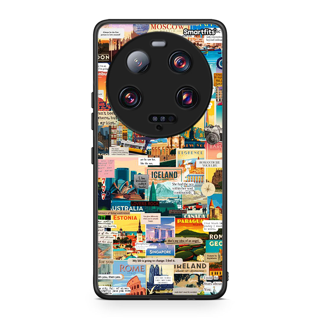 Θήκη Xiaomi 13 Ultra Live To Travel από τη Smartfits με σχέδιο στο πίσω μέρος και μαύρο περίβλημα | Xiaomi 13 Ultra Live To Travel Case with Colorful Back and Black Bezels