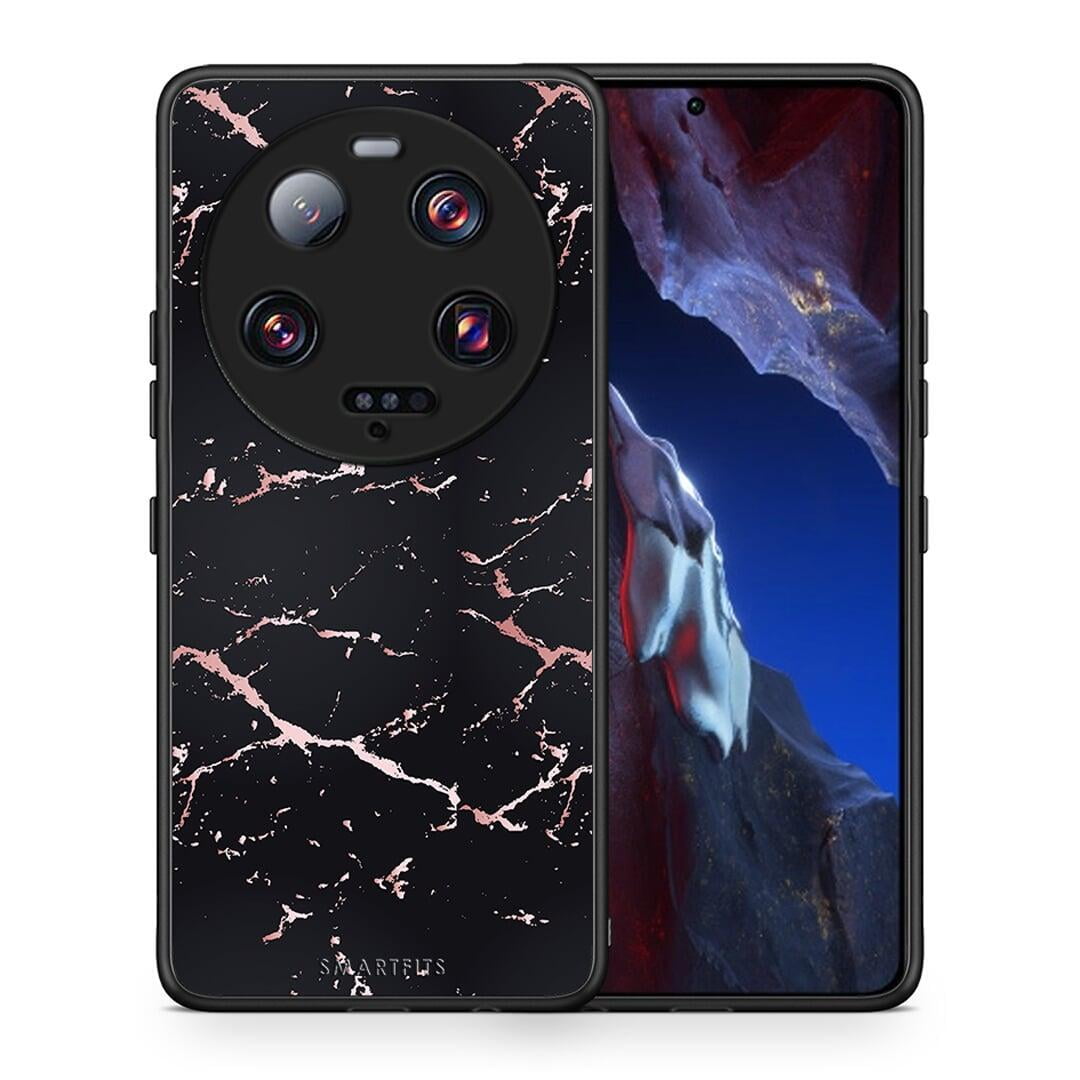 Θήκη Xiaomi 13 Ultra Marble Black Rosegold από τη Smartfits με σχέδιο στο πίσω μέρος και μαύρο περίβλημα | Xiaomi 13 Ultra Marble Black Rosegold Case with Colorful Back and Black Bezels