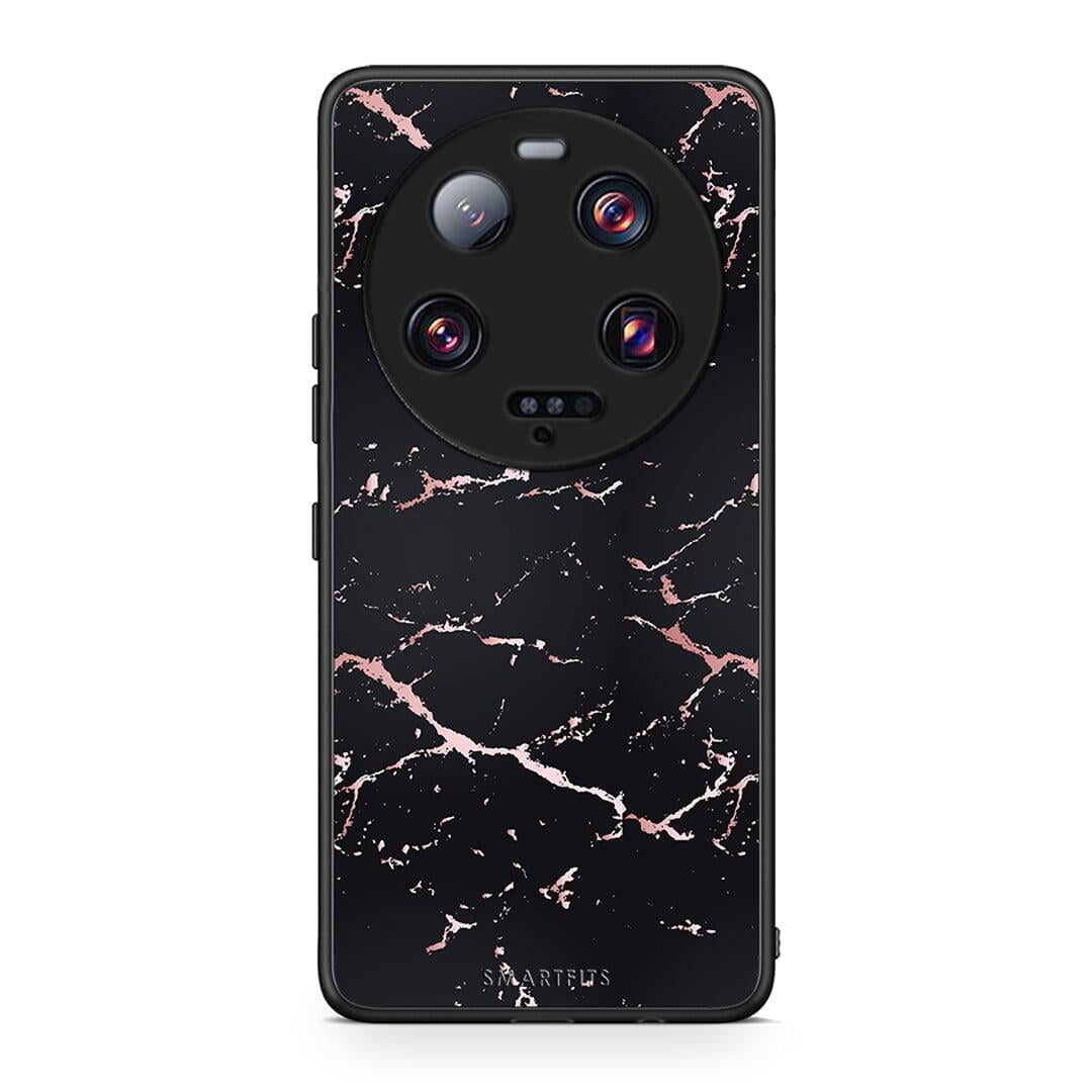 Θήκη Xiaomi 13 Ultra Marble Black Rosegold από τη Smartfits με σχέδιο στο πίσω μέρος και μαύρο περίβλημα | Xiaomi 13 Ultra Marble Black Rosegold Case with Colorful Back and Black Bezels