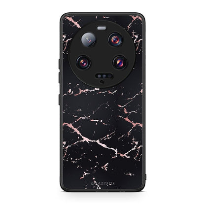 Θήκη Xiaomi 13 Ultra Marble Black Rosegold από τη Smartfits με σχέδιο στο πίσω μέρος και μαύρο περίβλημα | Xiaomi 13 Ultra Marble Black Rosegold Case with Colorful Back and Black Bezels