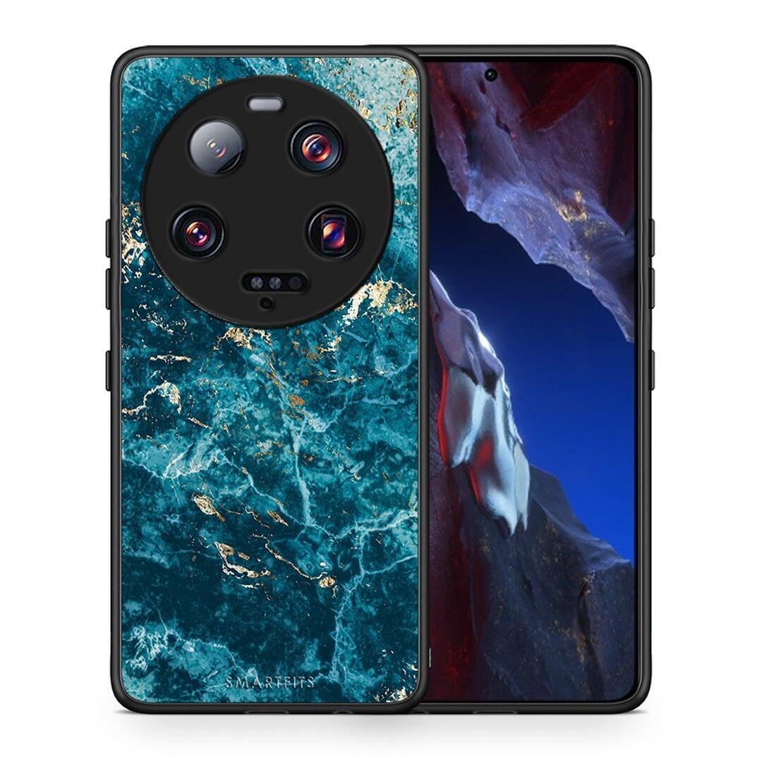 Θήκη Xiaomi 13 Ultra Marble Blue από τη Smartfits με σχέδιο στο πίσω μέρος και μαύρο περίβλημα | Xiaomi 13 Ultra Marble Blue Case with Colorful Back and Black Bezels