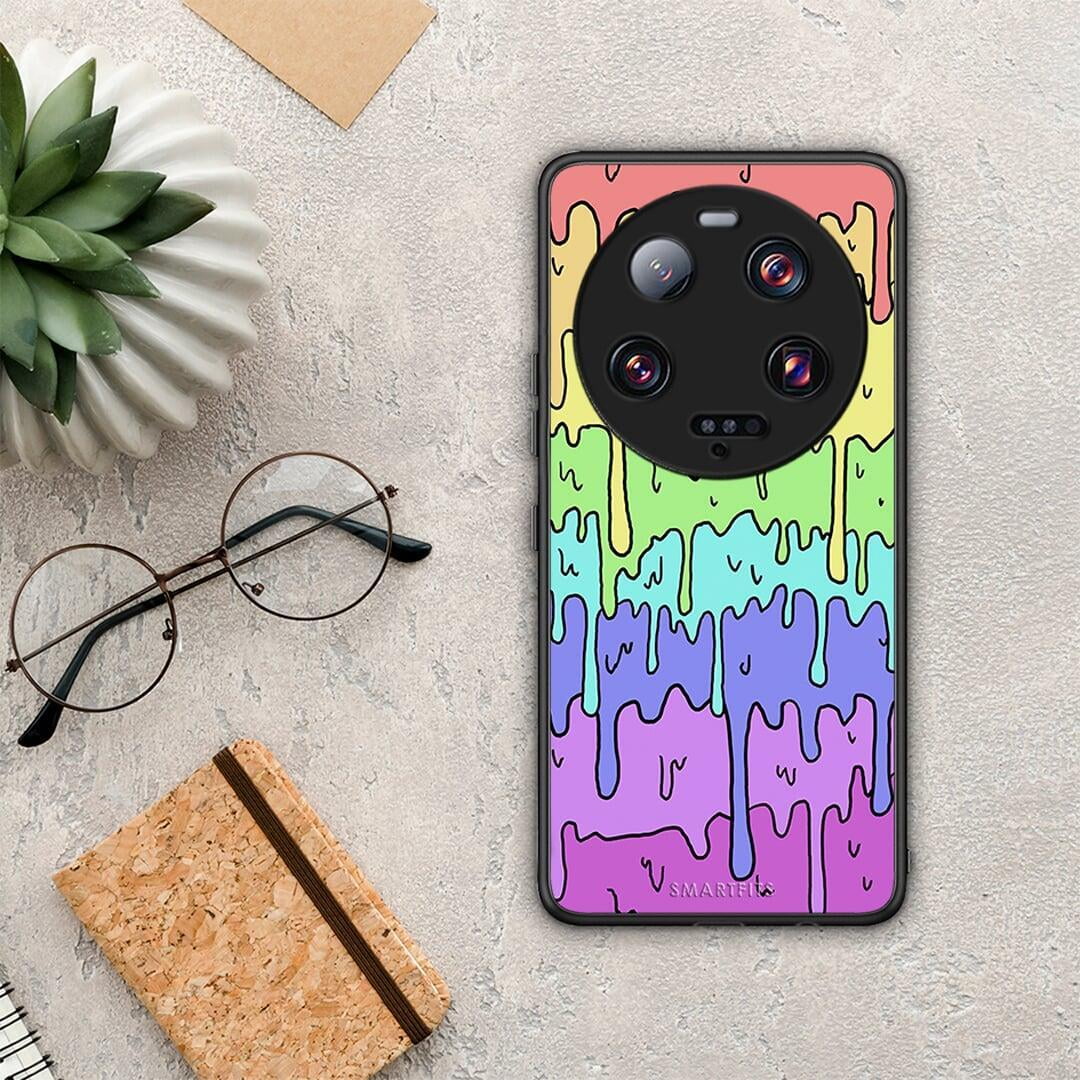 Θήκη Xiaomi 13 Ultra Melting Rainbow από τη Smartfits με σχέδιο στο πίσω μέρος και μαύρο περίβλημα | Xiaomi 13 Ultra Melting Rainbow Case with Colorful Back and Black Bezels