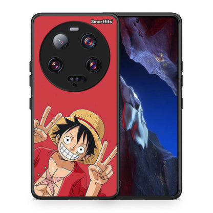 Θήκη Xiaomi 13 Ultra Pirate Luffy από τη Smartfits με σχέδιο στο πίσω μέρος και μαύρο περίβλημα | Xiaomi 13 Ultra Pirate Luffy Case with Colorful Back and Black Bezels