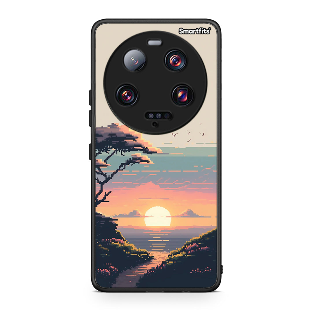 Θήκη Xiaomi 13 Ultra Pixel Sunset από τη Smartfits με σχέδιο στο πίσω μέρος και μαύρο περίβλημα | Xiaomi 13 Ultra Pixel Sunset Case with Colorful Back and Black Bezels