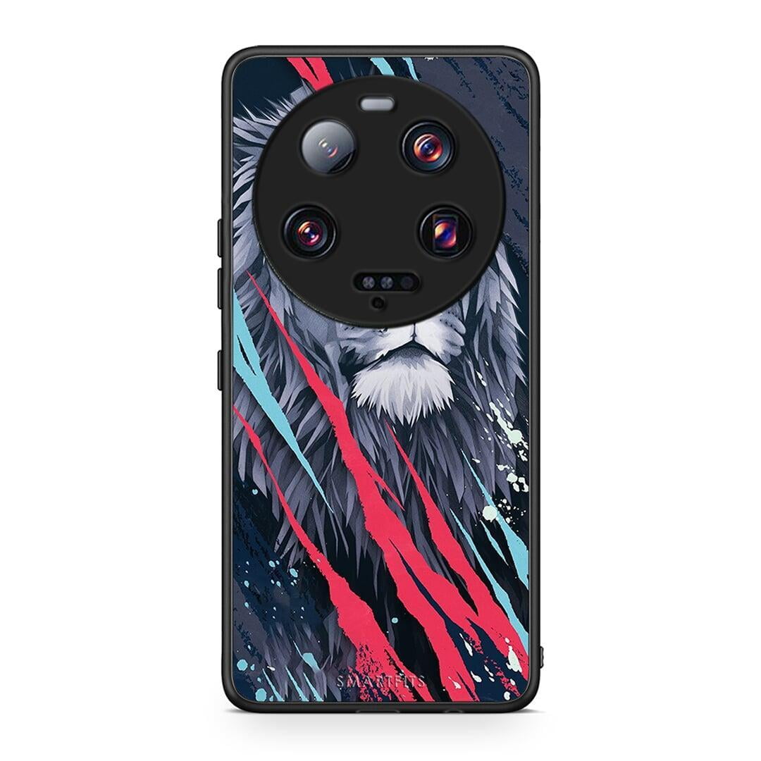 Θήκη Xiaomi 13 Ultra PopArt Lion Designer από τη Smartfits με σχέδιο στο πίσω μέρος και μαύρο περίβλημα | Xiaomi 13 Ultra PopArt Lion Designer Case with Colorful Back and Black Bezels