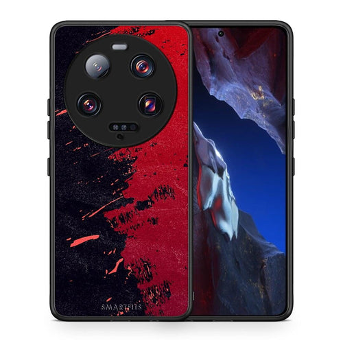 Θήκη Xiaomi 13 Ultra Red Paint από τη Smartfits με σχέδιο στο πίσω μέρος και μαύρο περίβλημα | Xiaomi 13 Ultra Red Paint Case with Colorful Back and Black Bezels
