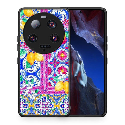 Θήκη Xiaomi 13 Ultra Retro Spring από τη Smartfits με σχέδιο στο πίσω μέρος και μαύρο περίβλημα | Xiaomi 13 Ultra Retro Spring Case with Colorful Back and Black Bezels