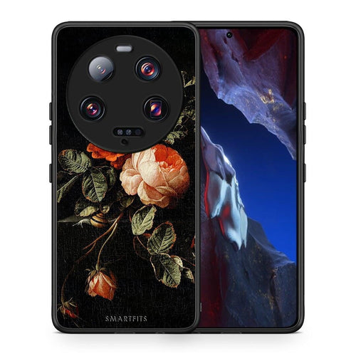 Θήκη Xiaomi 13 Ultra Vintage Roses από τη Smartfits με σχέδιο στο πίσω μέρος και μαύρο περίβλημα | Xiaomi 13 Ultra Vintage Roses Case with Colorful Back and Black Bezels
