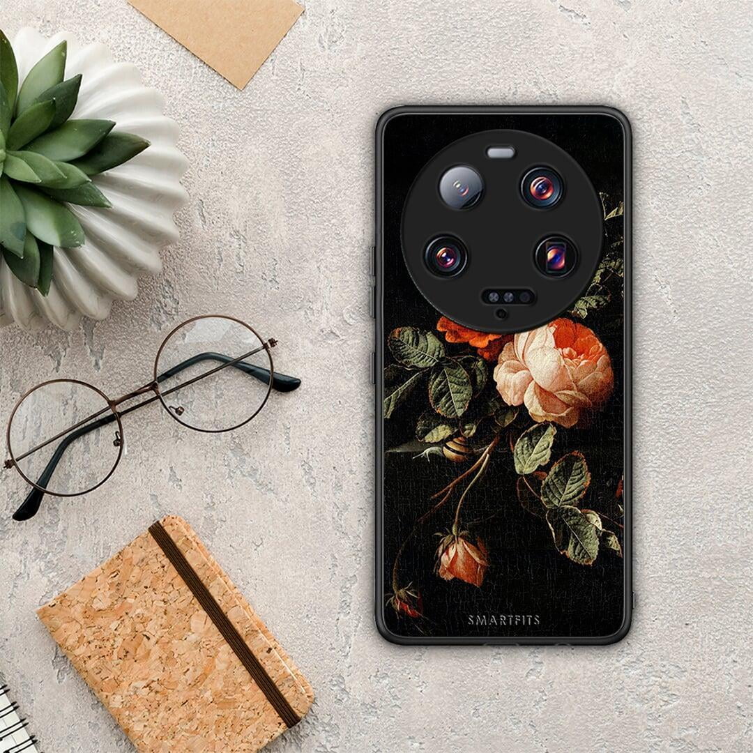 Θήκη Xiaomi 13 Ultra Vintage Roses από τη Smartfits με σχέδιο στο πίσω μέρος και μαύρο περίβλημα | Xiaomi 13 Ultra Vintage Roses Case with Colorful Back and Black Bezels